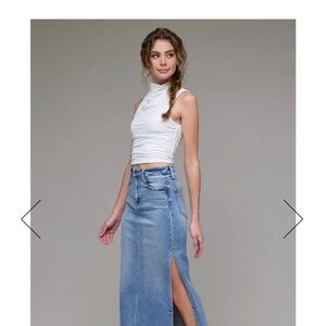 NWOT Hidden Los Angeles Peyton side slit denim jeans midi skirt